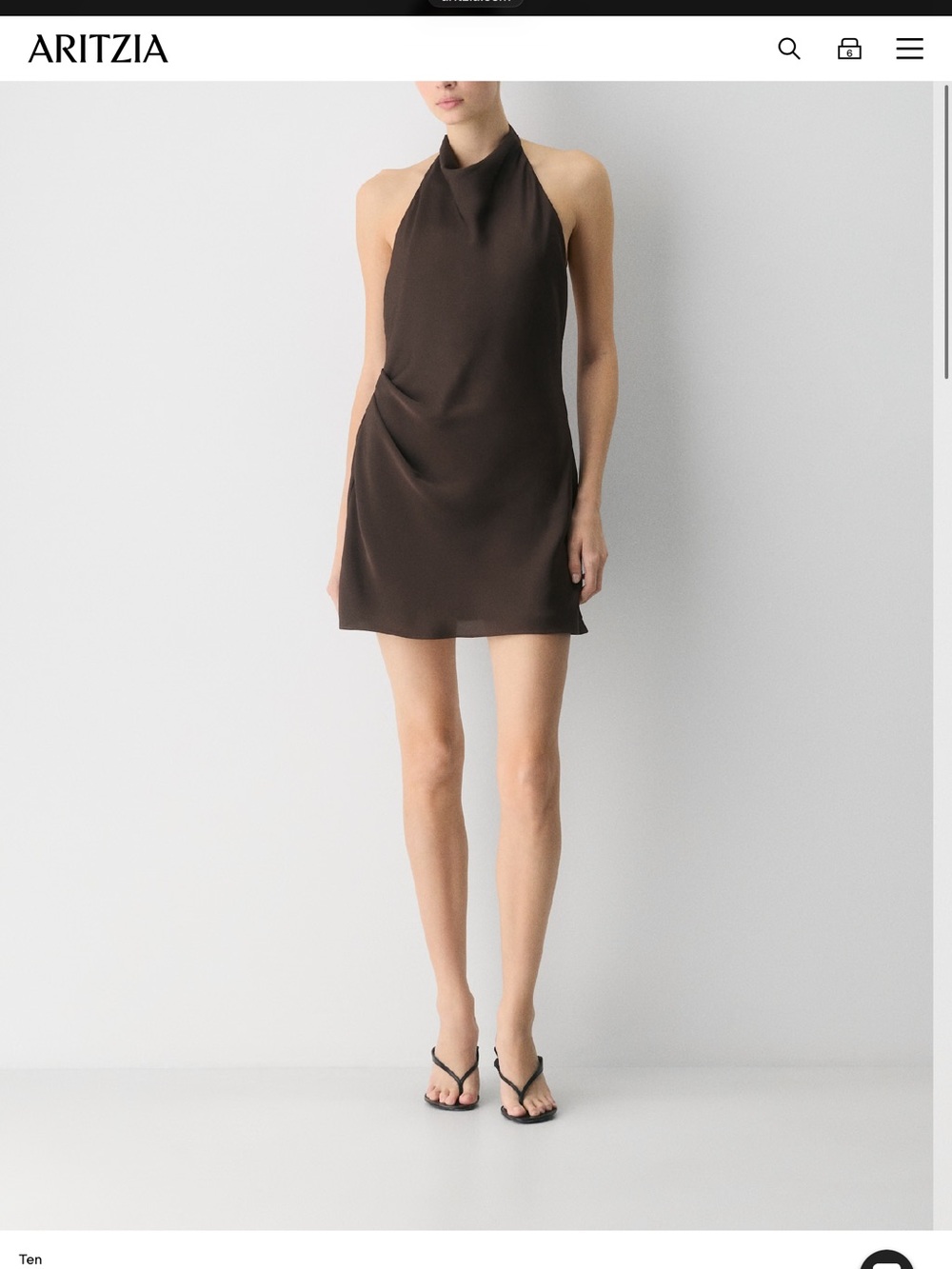 Aritzia Brown Halter Mini Dress